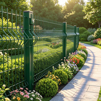 Valla Decorativa de Malla Metálica Curva 3D, Barrera Metálica Duradera, Ecológica, Resistente a la Corrosión, para Jardín, Césped, Área Escénica, Botánica