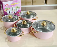 Set Panci Sup Stainless Steel 10 Buah Laris Manis, Cocok untuk Kompor Gas dan Induksi, Dilengkapi Tutup, untuk Promosi Peralatan Masak