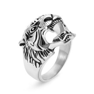 Verstellbarer <span class=keywords><strong>Retro</strong></span>-Sternzeichenring für Herren im Vintage-Stil mit Tigerkopf-Einlage und Diamantform für Hochzeit, Verlobung, Party, Jubiläum - Product Image 4
