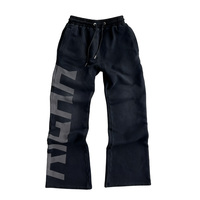 Pantalons de style streetwear pour homme en coton ample, brodés, lavés en couleur, avec impression dégradée - Jogging et pantalons pattes d'éléphant