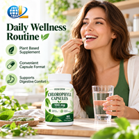 Capsules de chlorophylle OEM ODM 100 mg, 60 unités, complément alimentaire à base de plantes, formule personnalisée, fabricant de marque privée