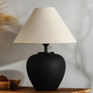 Lámpara de Mesa de Cerámica Estilo Wabi-Sabi, Lámpara Decorativa Artística Japonesa Retro para Sala de Estar, Estudio, Casa de Huéspedes, para Iluminación - Product Image 4