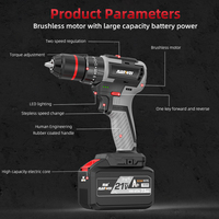 NANWEI Jeu d'outils sans fil 4 en 1 Perceuse à percussion sans balais pour meuleuse d'angle 4 machines 4 batteries 2 chargeurs