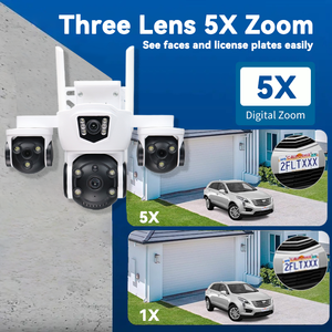 9mp tự động theo dõi mạng PTZ 3-Ống Kính okam V380 4G Wifi tầm nhìn ban đêm ngoài trời cctv <span class=keywords><strong>camera</strong></span> - Product Image 3