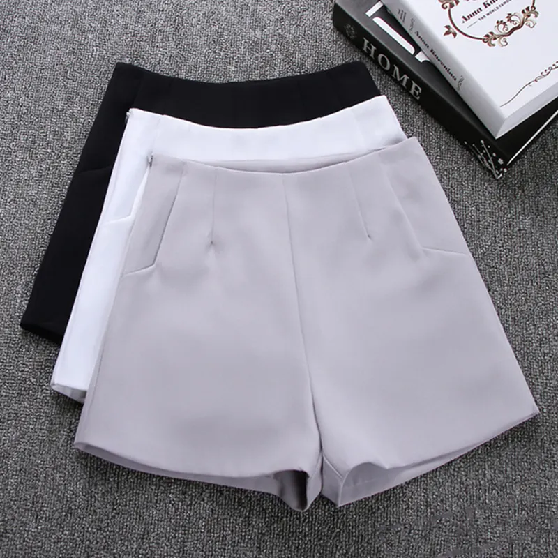 Großhandel New Fashion Frauen Hot Suit Shorts Hosen Einfarbig Lady Slim A-Linie All-Match Sommer Schwarz Casual Suit Shorts