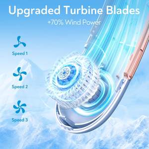 Ventilateur de cou portable mini en gros, rechargeable, silencieux, sans pales, réglable, à suspendre, pour bureau et extérieur - Product Image 3