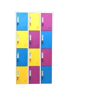 KD Colorful Shoes And Clothes Cabinet 12 Door Steel Lockable Locker