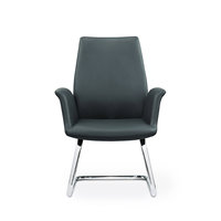 Chaise de bureau de direction en cuir PU luxueux, ergonomique, avec support lombaire, Grey Boss Luxury, pour les réunions
