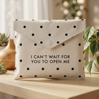 Sac enveloppe plat en coton biologique écologique avec logo personnalisé, pochette en toile durable pour l'emballage d'accessoires vestimentaires, vente en gros
