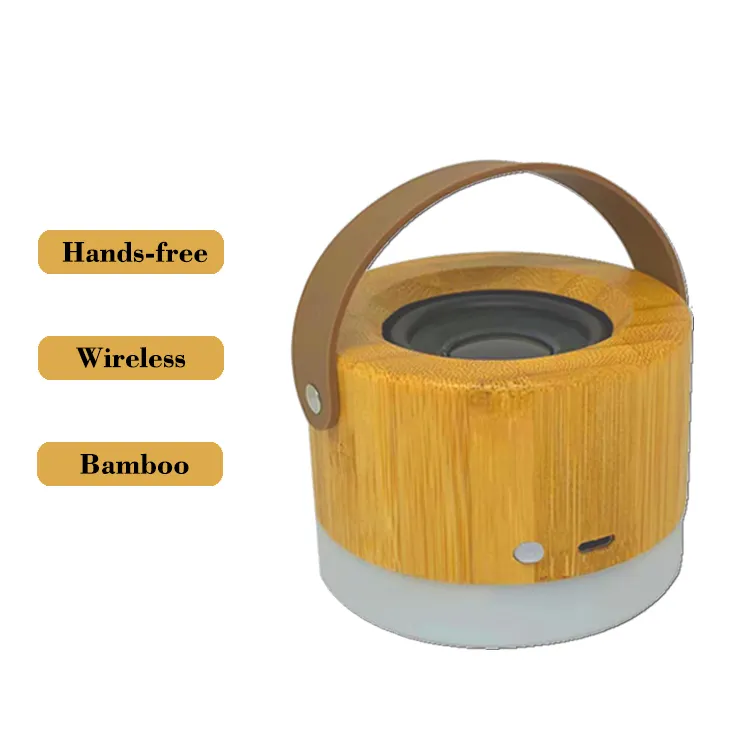New Bamboo Mini Portable Wireless Speaker Sound Bluetooth 5.0 Equipment Rechargeable Speaker
