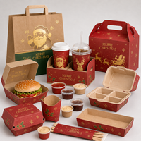 Boîte d'emballage saisonnière pour tacos, personnalisée, imprimée, pour Noël, conteneur alimentaire à emporter, fournitures pour restaurants mexicains et QSR
