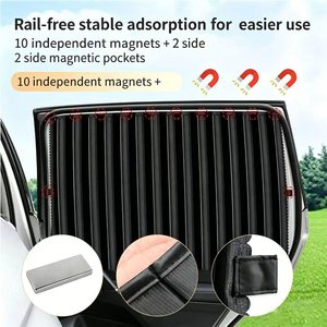 Pare-soleil de <span class=keywords><strong>voiture</strong></span>, stores de fenêtre pour véhicules, 12 aimants indépendants, rideaux occultants pour la confidentialité, style minimaliste, motif uni - Product Image 3