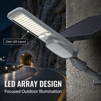 Luminaire LED solaire extérieur à bras réglable, monocristallin 60AH, pour éclairage commercial de voies d'accès