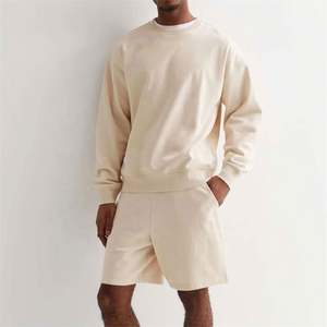 Suéter Unisex Beige Oversized para Invierno, Suéter de Algodón Liso Personalizable con Forro de Tela de Terry Bordada 100% Algodón - Product Image 1