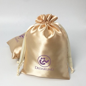 Bolsa de Joyería Cosmética de Lujo de Satén Dorado Personalizada <span class=keywords><strong>Bai</strong></span> Shun, Bolsa de Regalo de Maquillaje con Logotipo Personalizado Impreso en Serigrafía (120-250GSM) - Product Image 6