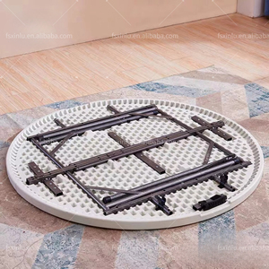 Table ronde pliante en plastique blanc <span class=keywords><strong>disponible</strong></span> pour les événements extérieurs, les mariages décontractés, les banquets et les fêtes - Product Image 2