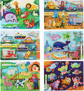 Juguete <span class=keywords><strong>de</strong></span> Rompecabezas <span class=keywords><strong>de</strong></span> Madera Montessori Dos en Uno, Tridimensional, <span class=keywords><strong>de</strong></span> Doble Cara, para Agarrar con la Mano, para la Educación <span class=keywords><strong>de</strong></span> la Primera Infancia - Product Image 5