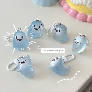 LLavero de fantasma de gelatina de Halloween, colgante de elfo luminoso de dibujos animados estéreo, mochila escolar de resina plástica, accesorios para novia, pareja - Product Image 1