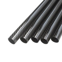 Tubo de fibra de carbono con patrón OEM negro con acabado colorido Eje UAV de origen cuadrado brillante de tipo negro liso