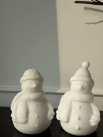 Statues de Père Noël et Bonhomme de Neige en Marbre Blanc avec Logo Personnalisé STONEKOCC, Souvenirs de Noël, Cadeaux pour la Décoration de Noël