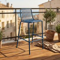 Chaises hautes en alliage d'aluminium avec revêtement anti-UV Hesheng, tabourets de comptoir pour restaurant en extérieur, conception personnalisée tout-en-un
