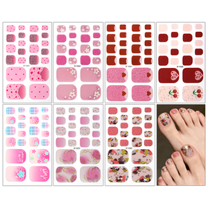 Nouvel Arrivage : Wraps pour Ongles de Pieds Couleur Unie Dégradée, Autocollants Sans Cuisson, Sans Gel, Imperméables et Longue Durée - Product Image 4