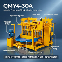 Machine de fabrication de blocs de béton vibrés Qt40-3a mobile et automatique, neuve, facile à utiliser, pour la construction de murs de soutènement