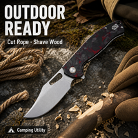 Couteau de poche pliant Sharp en acier D2 avec roulement à billes pour le camping