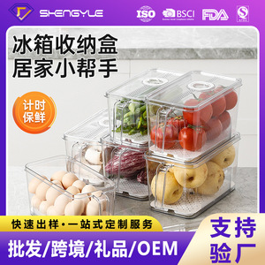 Food <b>Storage</b> <b>Container</b> Large Capacity Transparent Plastic With Rotating Timer For Fridge <b>Kitchen</b> Use - Product Image 5