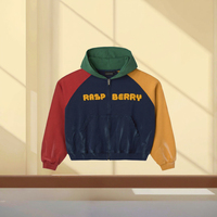 Sweat à capuche vintage personnalisé avec broderie 3D et patchwork, coupe ample et oversize, en molleton bouclette délavé au soleil et à l'acide
