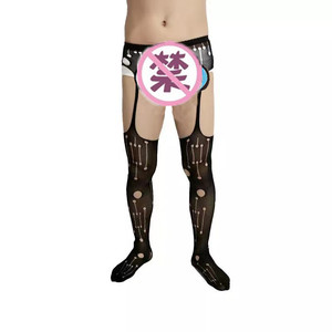 Collants résille sexy pour hommes, sans entrejambe, couleur unie, antibactériens, sous-vêtements de séduction, Printemps 2024 - Product Image 4