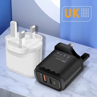 Chargeur de voyage super rapide 20W en gros, adaptateur secteur Type C QC3.0 18W, chargeur multi-téléphones à double port, câble de chargeur 20w Pd