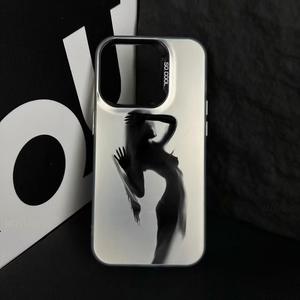 เคสโทรศัพท์มือถือทีพียู PC สีเงินพิมพ์ลายเงาสำหรับ iPhone 8 x XR XS 11 12 13 14 15 16 17 PRO <span class=keywords><strong>MAX</strong></span> - Product Image 6