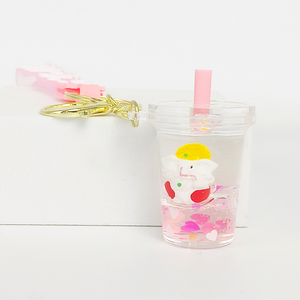 พวงกุญแจอะคริลิกรูปช้างน้อยน่ารัก พร้อมของเหลวเคลื่อนไหว - พวงกุญแจ, ของขวัญเสริมโชคสำหรับกระเป๋าเป้ กระเป๋าถือ กุญแจรถ - Product Image 2