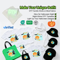 Feuille de film DTF luminescent Fcolor pour Halloween, film de transfert thermique PET pour impression DIY sur T-shirt