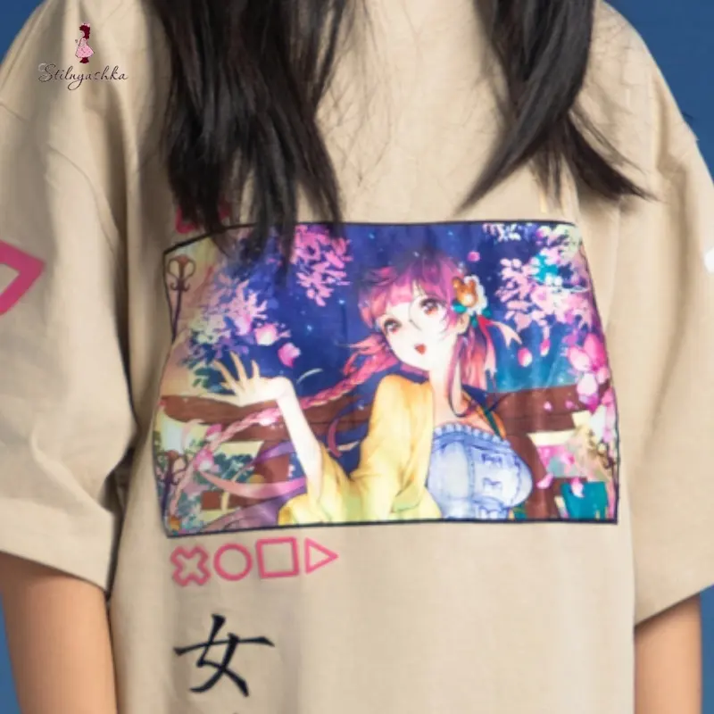 Stilnyashka D-angel Tshirt 24-1 Summer Kids Clothing Wholesale High Quality Girls T-shirts Light Khaki Girls Clothing Sets