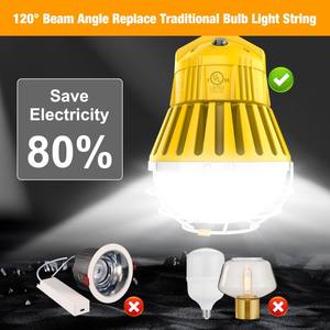 Lámparas de trabajo portátiles con proyector LED de 100W/80W/60W para obras de construcción, exteriores, seguridad de garajes, con enchufe estadounidense AC. - Product Image 2