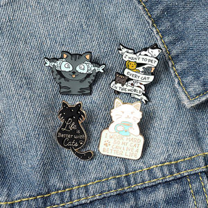 Broches de lapela com 11 estilos, broches para gatos com esmalte, broches personalizados de gato, malha de animais - Product Image 2