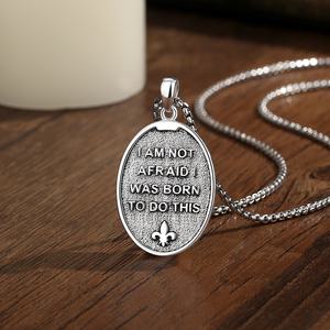 Colgante de Protección de Santa Juana de Arco, Chapado en Plata sobre Cobre, Grabado, Joyería Religiosa Espiritual al por Mayor - Product Image 4