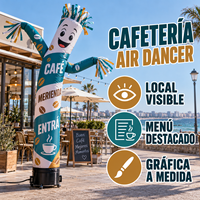 Ballon publicitaire gonflable Air Dancer pour café, cafétéria, et magasin : visibilité accrue et graphiques personnalisés pour menu promotionnel