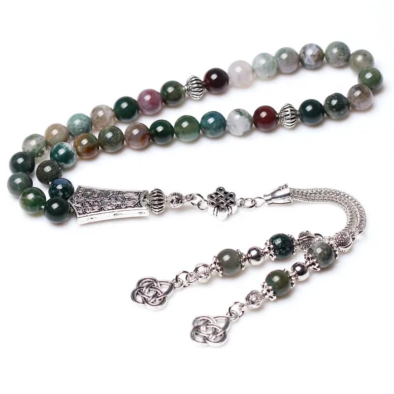 factory sale natural india agate stone allah prayer beads muslim rosary