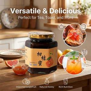 Pâte <span class=keywords><strong>de</strong></span> thé au miel et <span class=keywords><strong>mandarine</strong></span> OEM avec morceaux <span class=keywords><strong>de</strong></span> citron véritable, base épaisse pour boissons chaudes ou froides, garniture pour petit-déjeuner, usage familial en cuisine - Product Image 2
