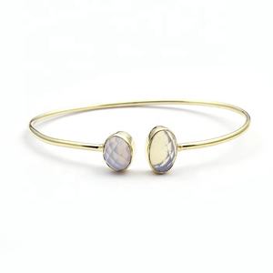 Dainty Golden Rutile Gemstone <b>Bracelet</b> Adjustable <b>Bracelets</b> <b>Stacking</b> Bangle <b>Bracelet</b> Jewelry Gold Plated Designer Gift for Her - Product Image 6