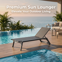 Chaise longue moderne en aluminium, mobilier d'extérieur toutes saisons, chaise longue réglable en maille pour patio, bord de piscine, balcon