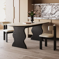 Mid-Century Modern Ausziehbarer Klapptisch-Set mit Gesinterter Steinplatte und Massivholzrahmen, 6 Stühle - Umweltfreundlich und Langlebig