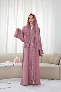 <span class=keywords><strong>Abaya</strong></span> style Dubaï 2026, robe maxi musulmane, vente en gros, <span class=keywords><strong>abaya</strong></span> marron fermée avec poignets floraux ornés - Product Image 2