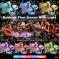 Jouets pour enfants 30 000 bulles Storm Auto 360 °   Machine à bulles rechargeable avec rotation et télécommande, avec lumières RGB