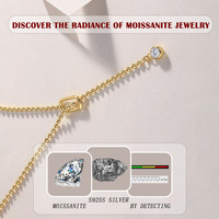 Collier minimaliste en forme de Y en argent sterling 925 plaqué or 18 carats avec pendentif Lariat Moissanite pour femmes