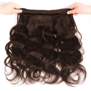 Ofertas de Paquetes de Cabello Humano Marrón 16A, Paquetes de Cabello Humano Ondulado sin Procesar 100% Indio para Coser en Color # 4 Extensiones de Cabello con Doble Trama - Product Image 5