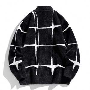 Nouveau design 2026 – Pull décontracté pour homme en mélange de laine d'alpaga, veste tricotée d'hiver, cardigan duveteux, pull en mohair - Product Image 2